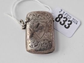 Another Vesta Case engraved with Scrolls London 1902