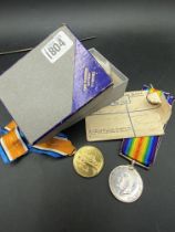 A pair of WWI medals to pte Elfory of Devon reg (no 315056)