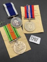 A group of 3 medals to Frederik G Webb P.O, STD HMS Yarmouth