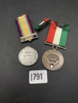 The Gulf War medal 1990/1 with Bar dated 2nd August 1990 and another (presented to the Vendor)