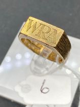 A gents band ring 9ct size Q 6.2 gms