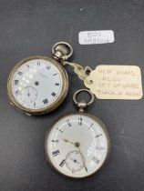 Two silver gents pocket watches by BENSON and one other with seconds dials one AF