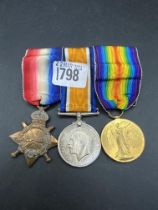 A trio of WWI medals to Capt A E Travish R LANC R