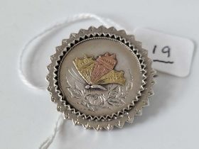 Victorian Silver brooch with applied Gold butterfly in centre