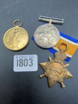 A trio of three WWI medals to SPR W Hume re (no 76752)