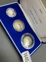 Silver proof Piedfort 3 coin set 2004 - Trevithick