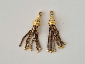 A PAIR OF ANTIQUE GOLD TASSELS