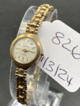 A Ladies Accurist Watch And Strap 9Ct 10.6 Gms Inc. No Winder