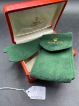 A TUDOR ROLEX watch box and ROLEX pouch