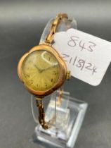 A LADIES ROLEX WRIST WATCH ON 9CT EXPANDING STRAP