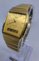 Gents Gold Coloured Seiko Dual Display H601-5020