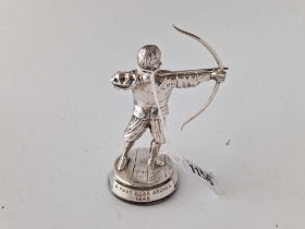 A silver mounted figure of Mary Rose archer 1545, 4.5 inches high, London 1968