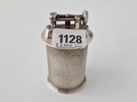 An unusual table cigarette lighter of cylindrical form, called 'The Classic Lighter' , 3.5" high,