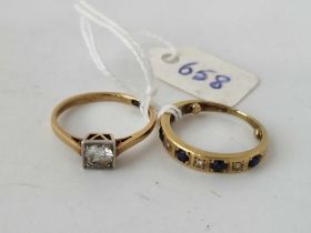 TWO 18ct GOLD RINGS, SIZE I & M, 5.1 g inc
