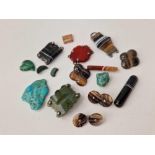 A quantity of assorted polished stones, etc