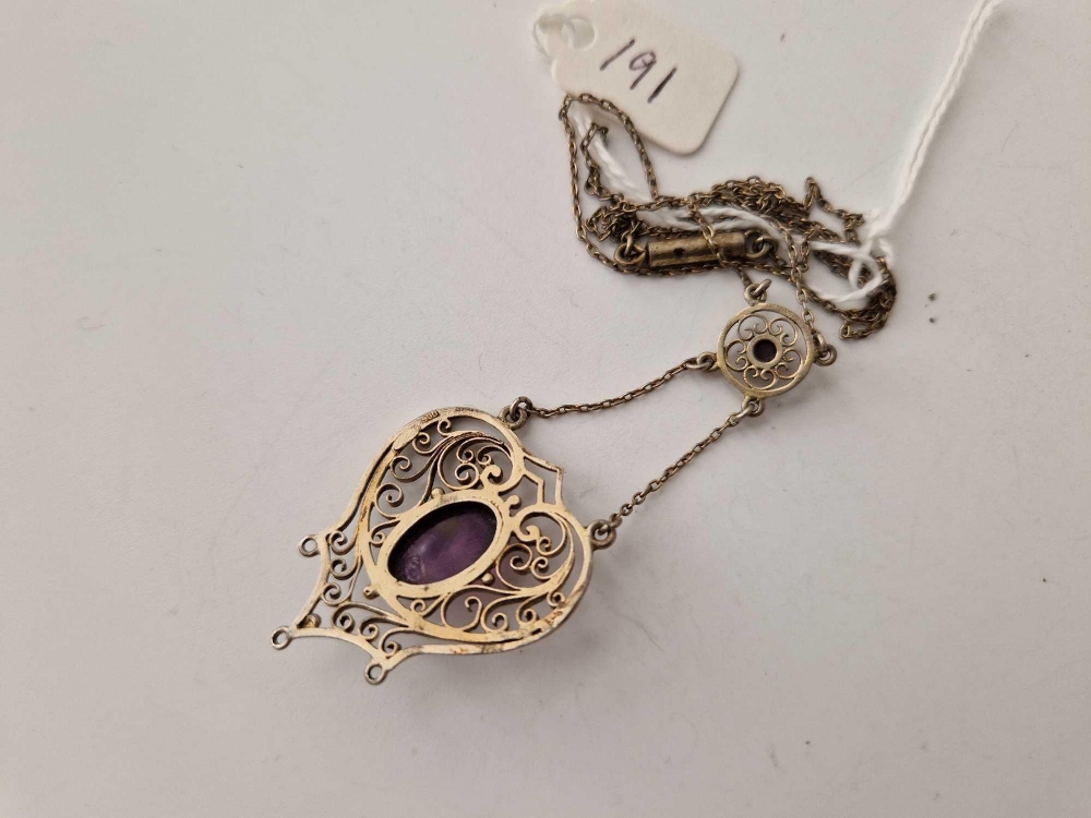 A pretty silver and amethyst necklace, 17 inch - Image 3 of 3