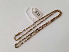 A fancy 9ct chain with gilt metal clasp and O rings 5.5g inc