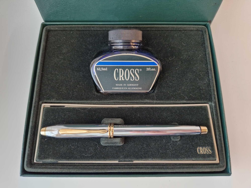 A boxed pen & ink bottle set by Cross