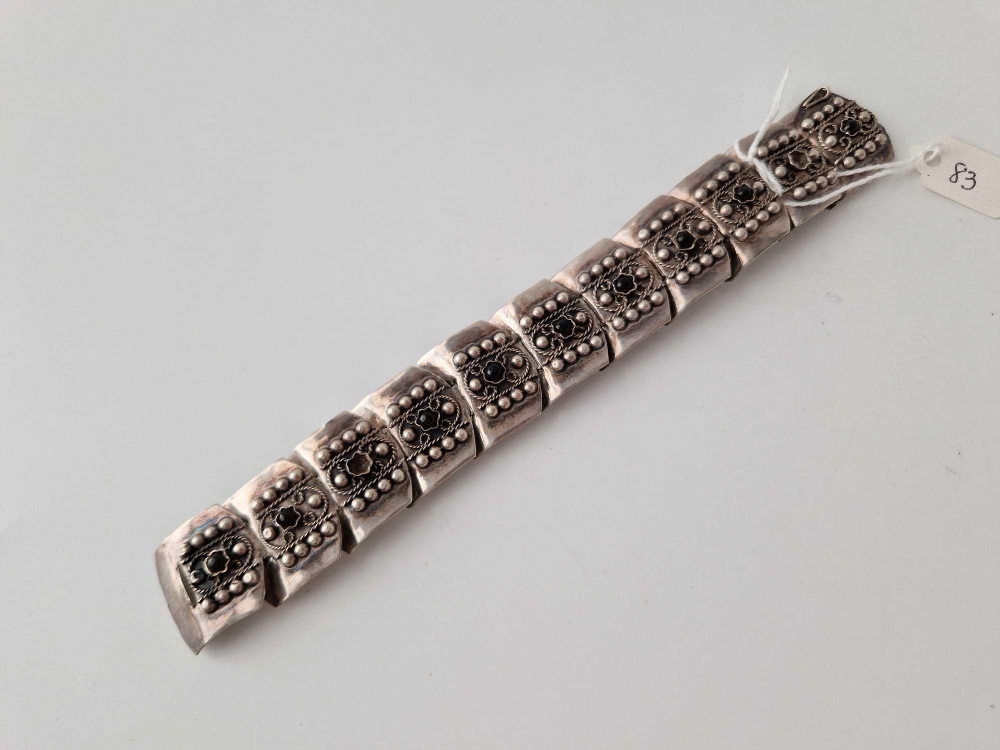 Silver flexible bracelet, 7 inch, 40 g. - Image 3 of 4