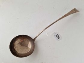 George III O E pattern soup ladle. London 1797 By W S 150 gms
