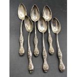 A Set of Usual Fancy Continental Silver Grapefruit Spoons 130g