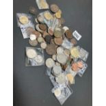 A bag of assorted coins
