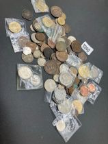 A bag of assorted coins