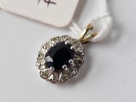 A sapphire pendant, 9ct, 1.8 g
