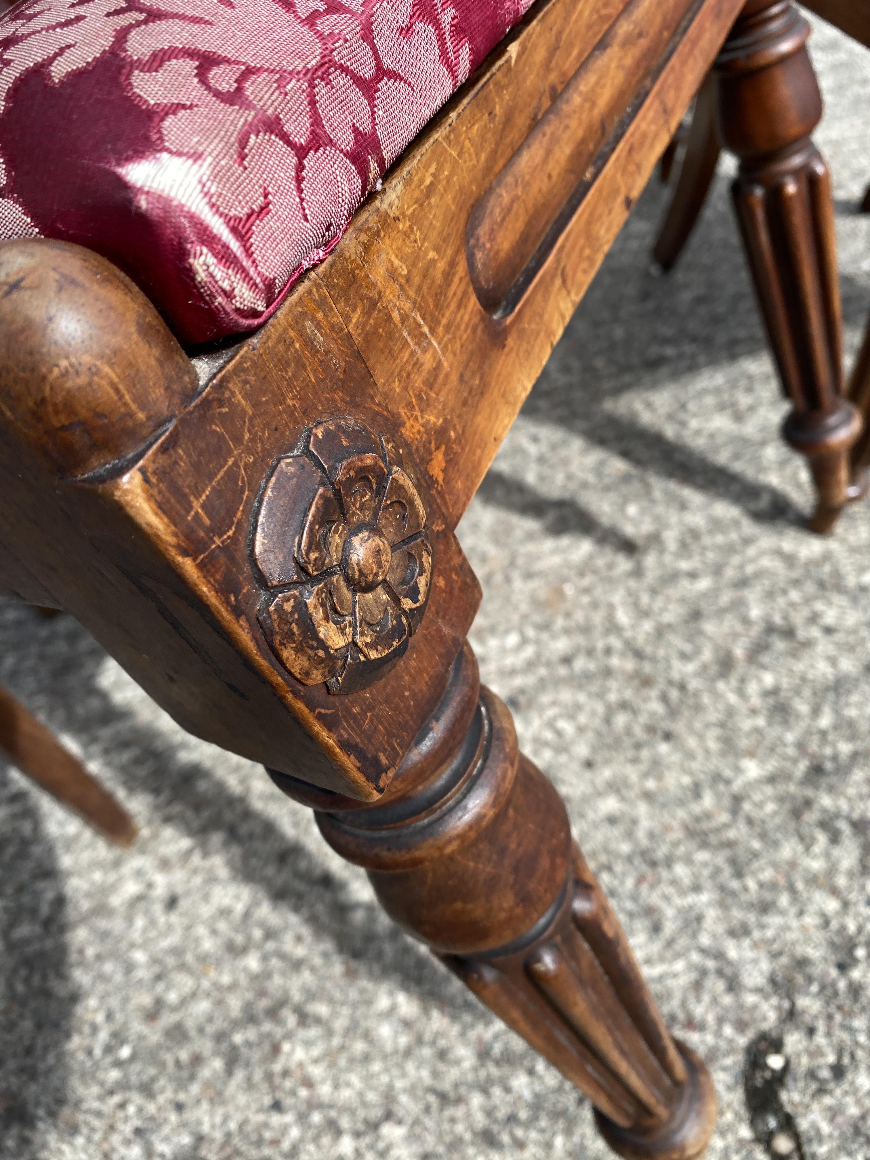 Set of four late Regency mahogany dining chairs, drop in seats - Image 3 of 3