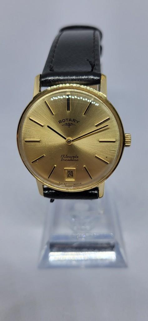 Gents Gold Plated Rotary 17 Jewels Watch W/O