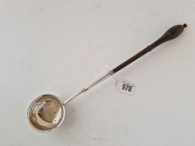 Another 18th Century toddy ladle also with turn wood handle