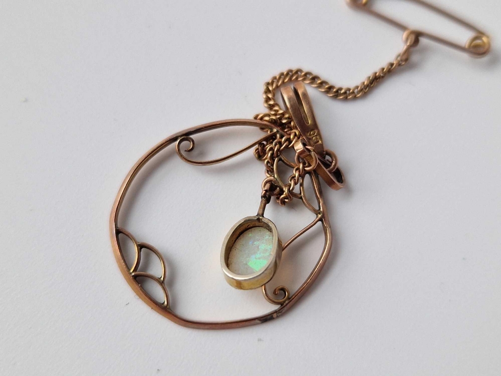 An vintage gold and opal 9ct pendant 1.6g - Image 3 of 3