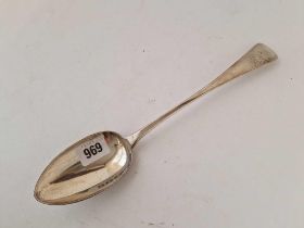 A Georgian basting spoon crested OE pattern, 11.5" long, London 1829 by Lias Bros, 128g