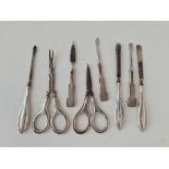Eight various silver handled manicure items