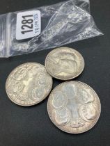 Greek silver coins x 3 48gm