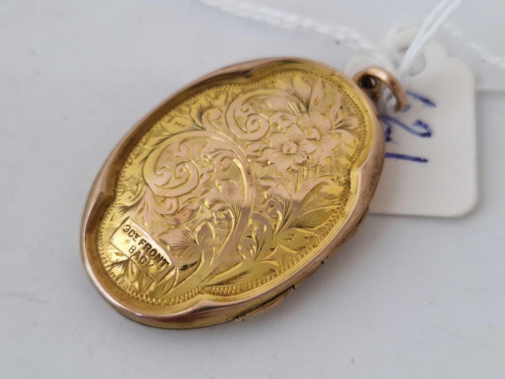 A fancy back and front locket, 9ct, 5.2 g - Image 3 of 4