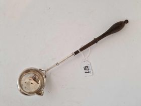 Another toddy ladle with turn wood handle and lipped to bowl, London 1736 by W?