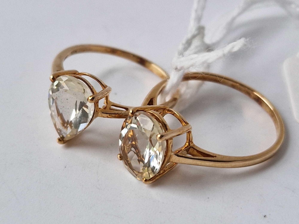 Two stone set dress rings, 9ct, sizes U and S, 4.7 g inc - Image 2 of 2