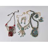 A quantity of Indian necklaces and earrings costume jewellery