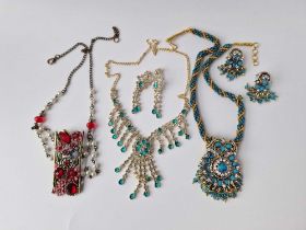 A quantity of Indian necklaces and earrings costume jewellery