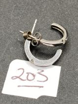 A pair of half hoop diamond 9ct earrings 1.5g
