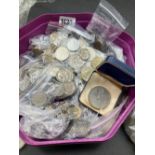 Tub of mainly British coins