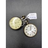 Two silver open faced pocket watches Chester 1897 and London 1910 180 gms
