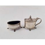 EP oval mustard pot and salt with BGLs