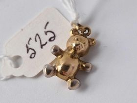 A teddy bear charm, 9ct