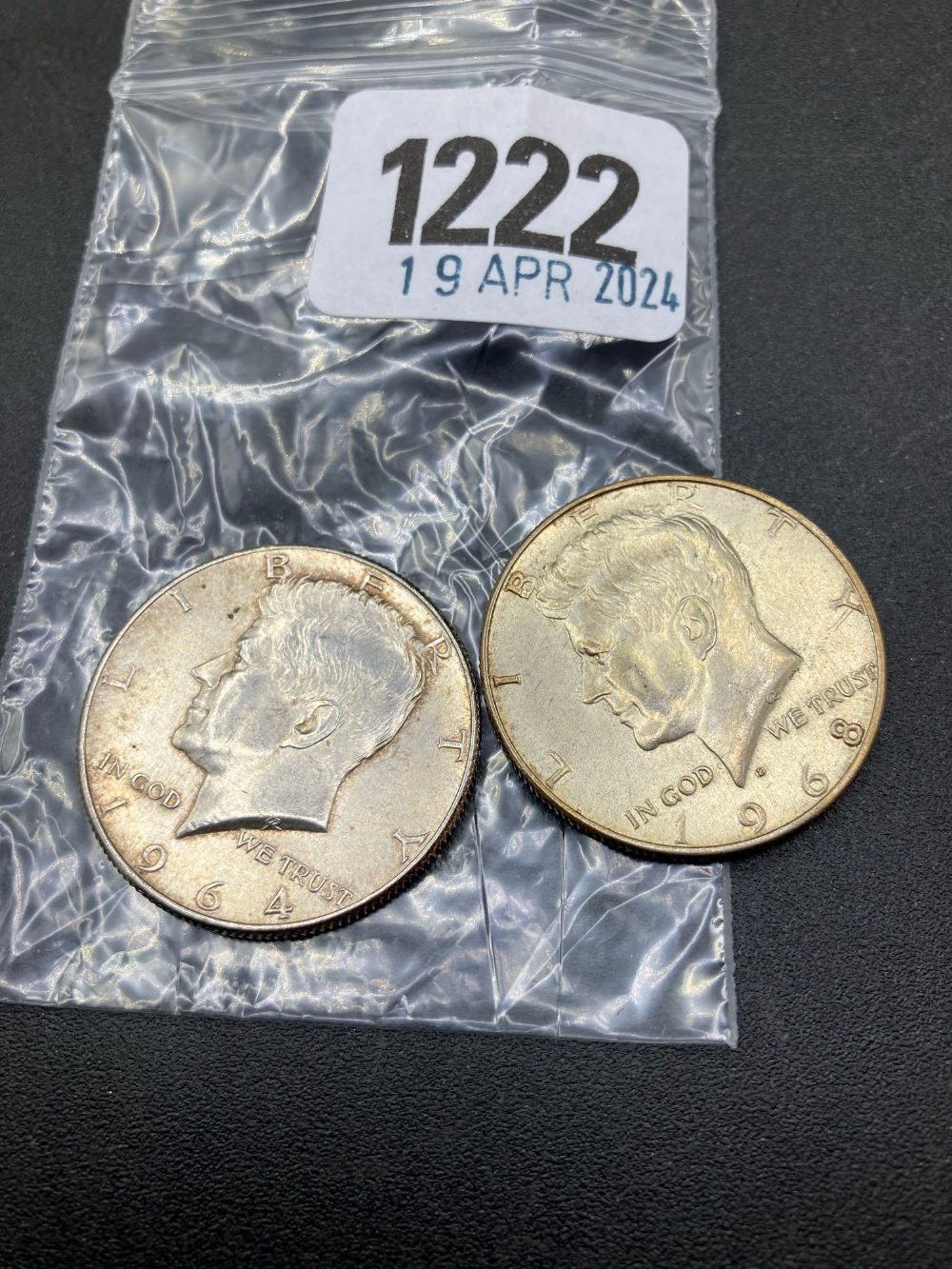 Two Kennedy half Dollars 1964 & 1968
