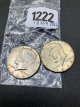 Two Kennedy half Dollars 1964 & 1968