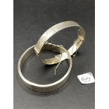 Two hinged silver bangles 40g