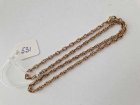 A FANCY CHAIN LINK NECKLACE 9CT 16” 8.3g