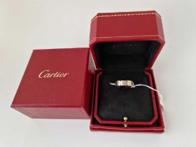 A BOXED CARTIER 18CT GOLD BAND SIZE L 9.4g with inner & outer box